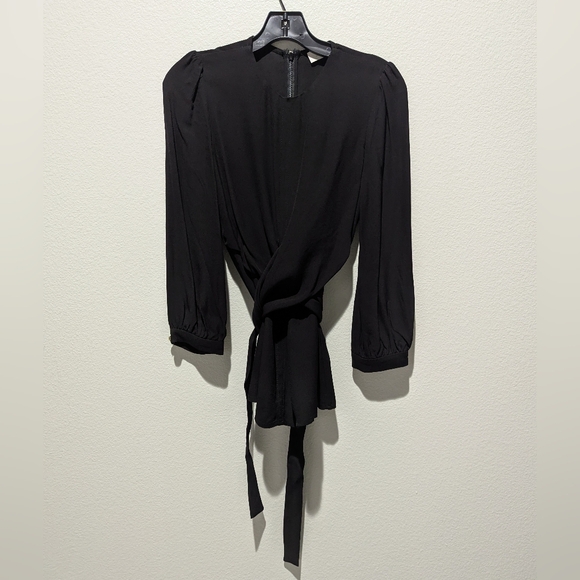 Zimmermann Black Sleeve Tie Blouse - Picture 1 of 9